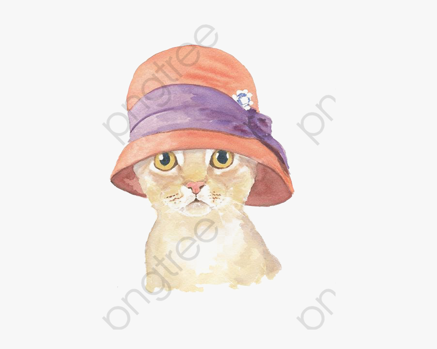 Cat Clipart Watercolor - Tabby Cat, Transparent Clipart
