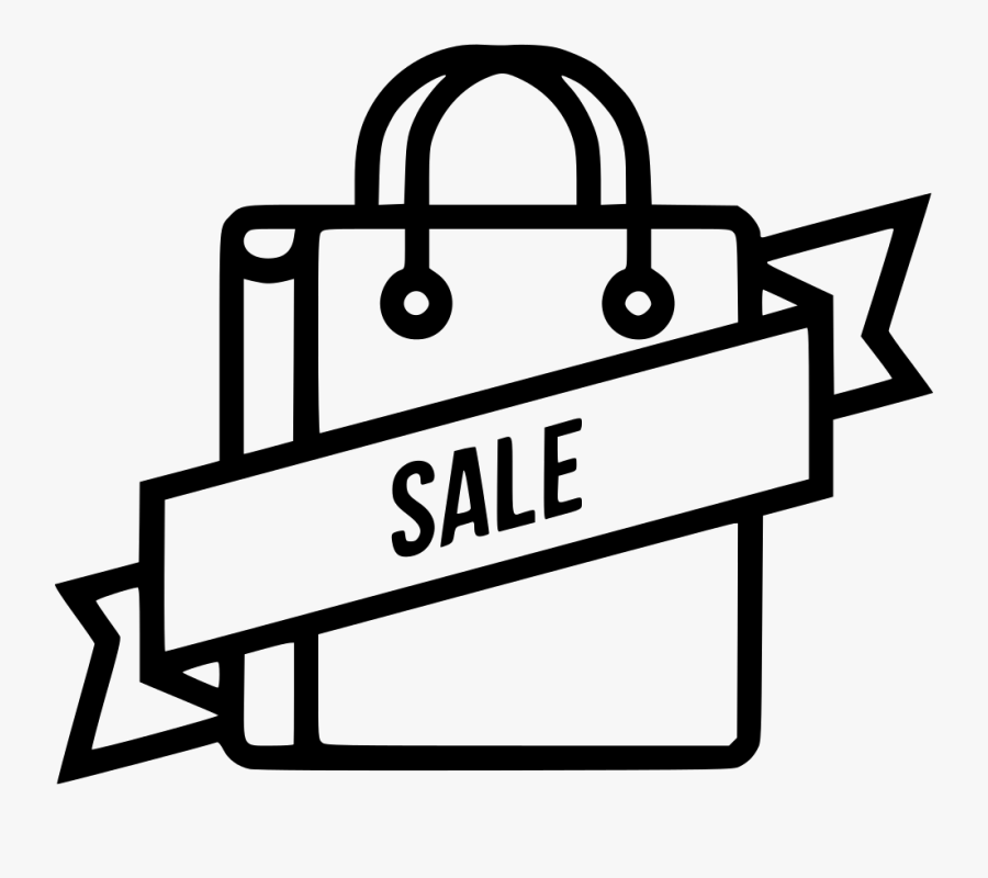 Sale Ribbon Carry Bag Cart Online Tag Label - Cart Icon Bag Png, Transparent Clipart