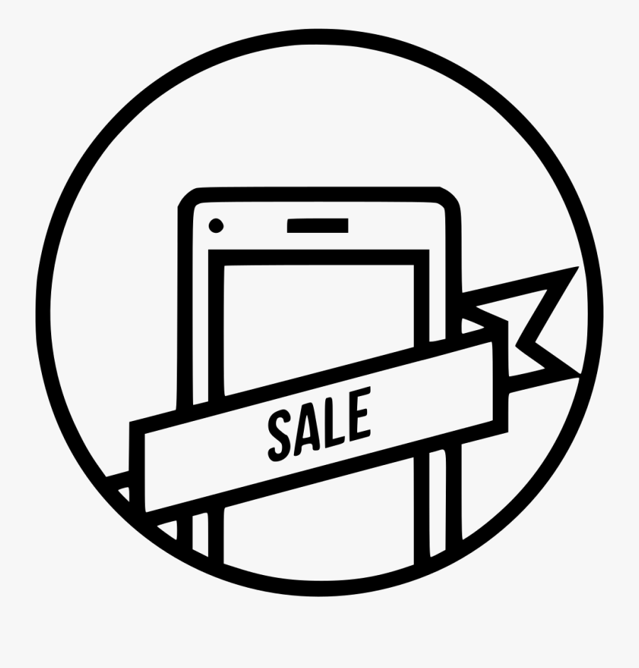 Sale Label Sticker Mobile Ribbon Tag Online - Mobile Money Icon Png, Transparent Clipart