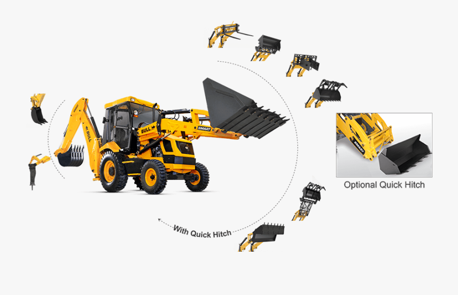 60backhoe - Bull Smart Backhoe Loader, Transparent Clipart