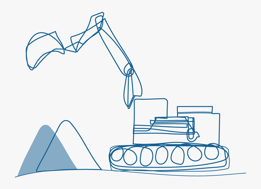 An Illustration Of A Machine Digging At A Mining Site, Transparent Clipart