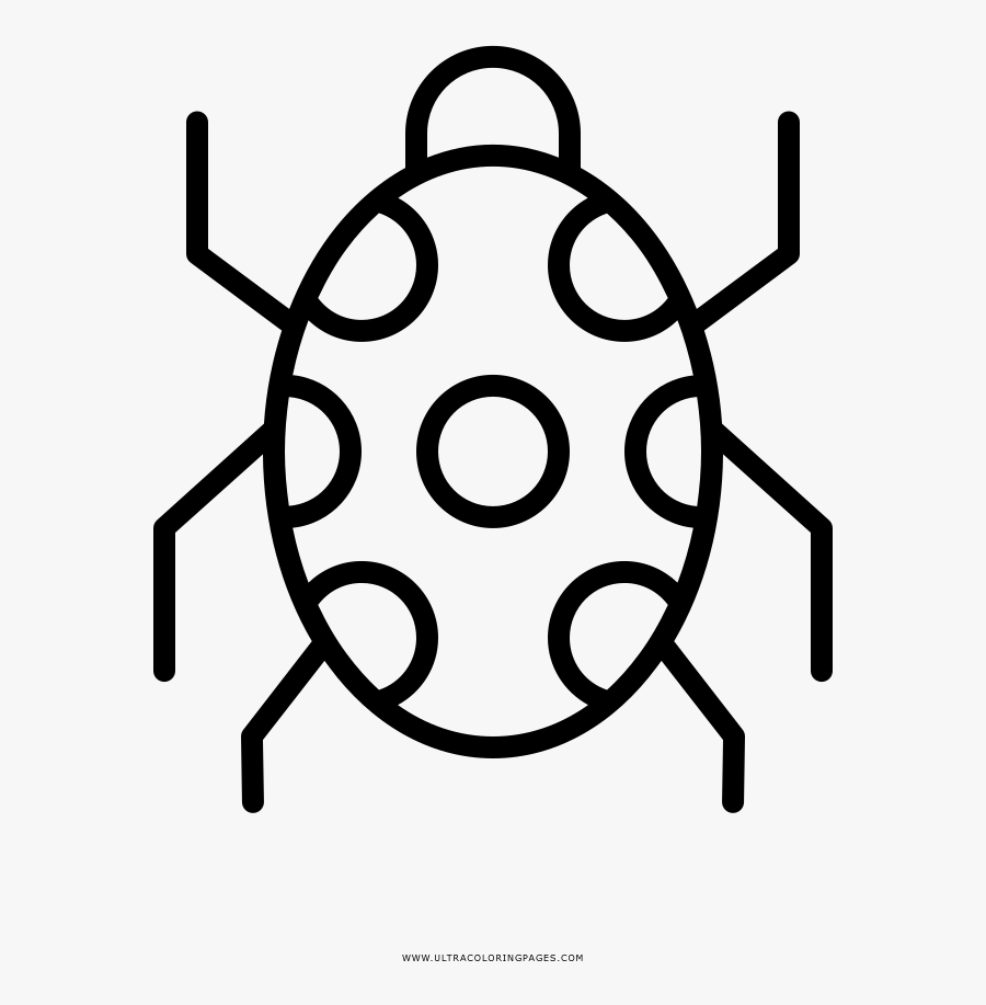 Ladybug Coloring Page - Line Art, Transparent Clipart