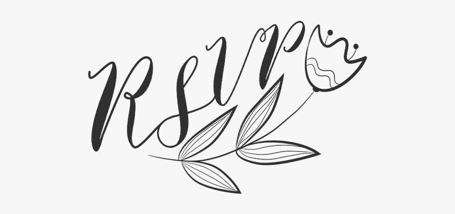 Rsvp Word Art - Calligraphy, Transparent Clipart