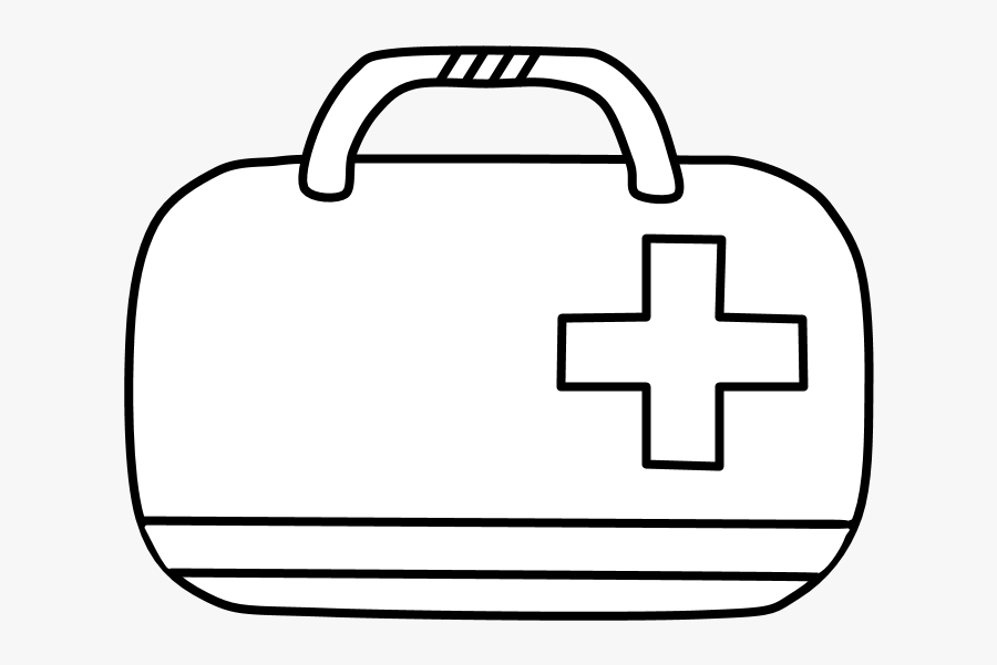 Medical Kit, Doctor"s Bag, Black And White, Transparent Clipart