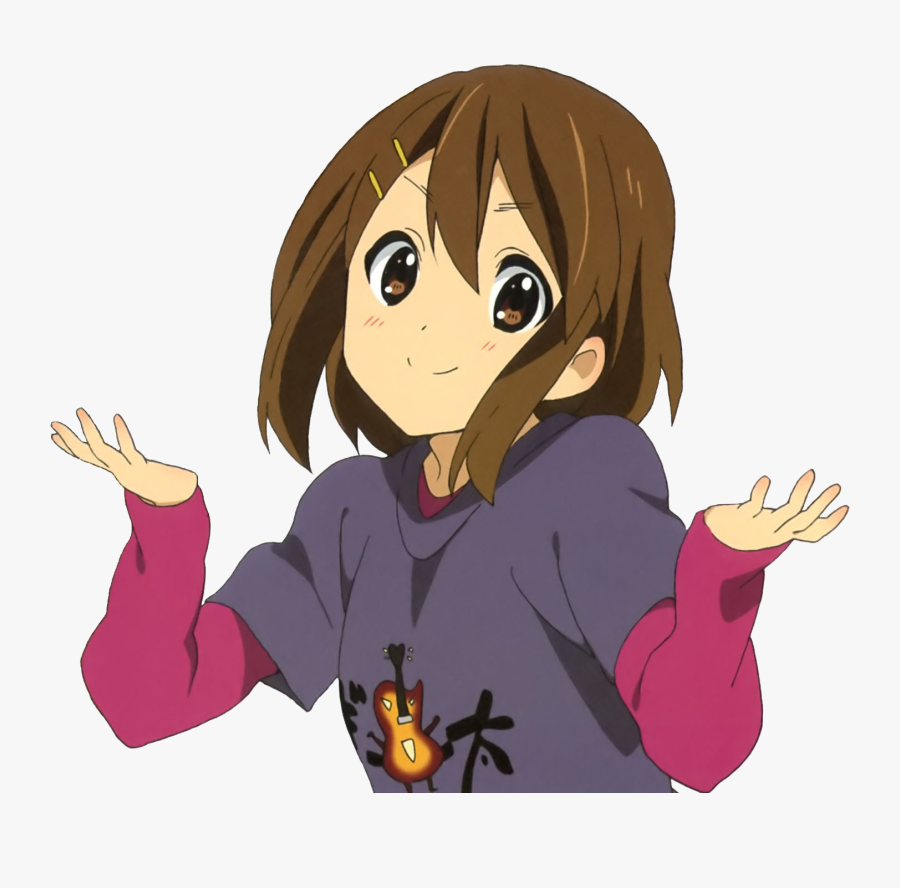 Shrug Yui Hirasawa Mio Akiyama K-on Anime - Yui Shrug, Transparent Clipart