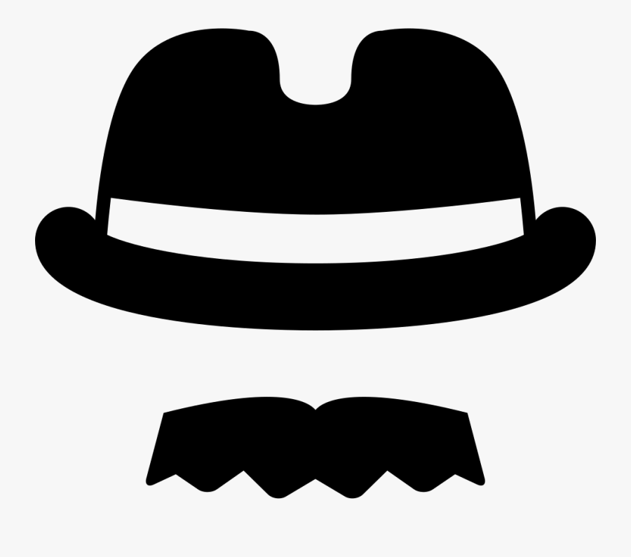 Fedora Hat And Moustache - Icon, Transparent Clipart