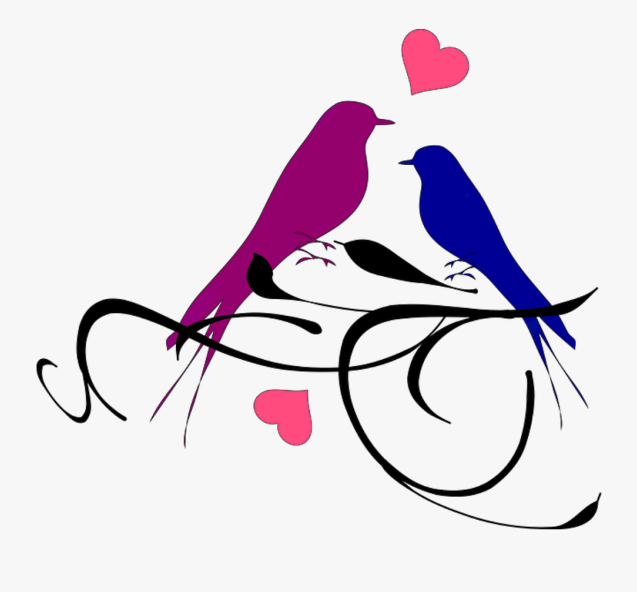 #love #birds #tattoo - White Corner Design Png, Transparent Clipart