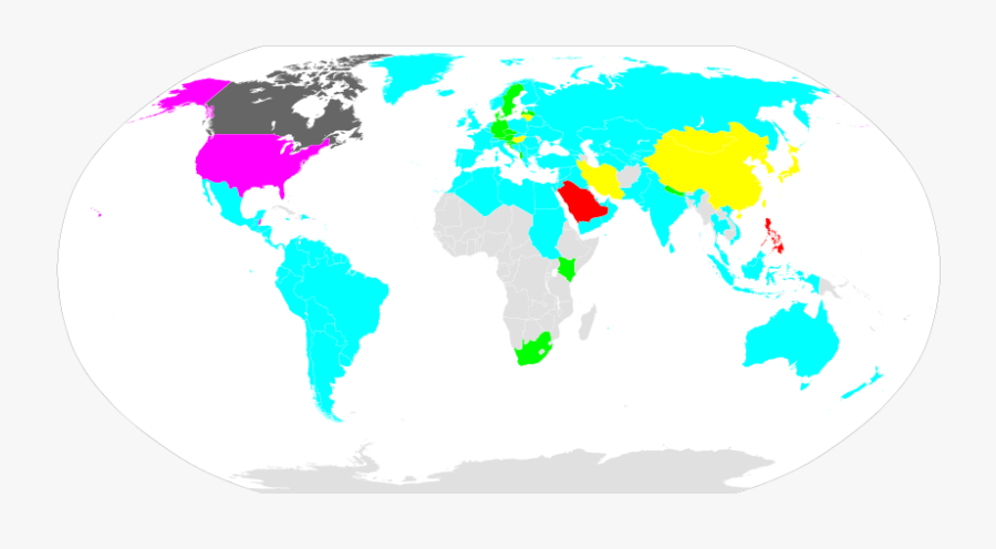 Countries Of The World, Categorized By The Date Format - Time Format By Country, Transparent Clipart
