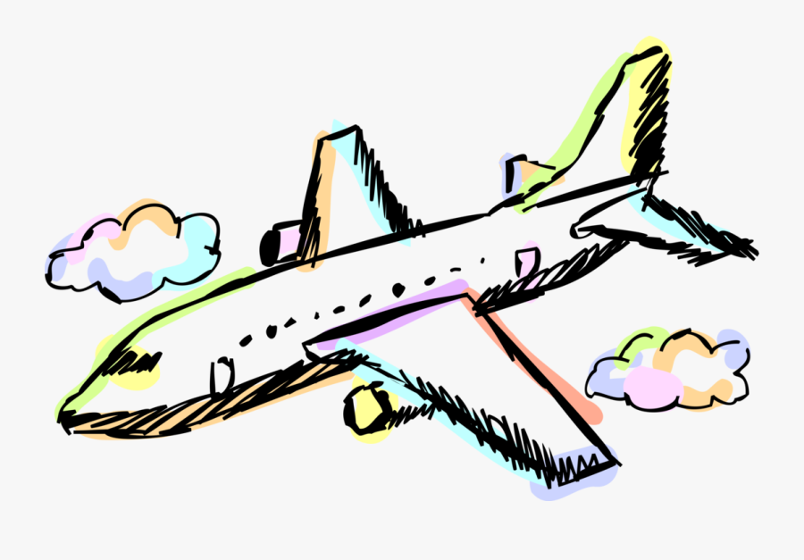Airplane Clip Passenger Plane - Plane Passenger Png, Transparent Clipart