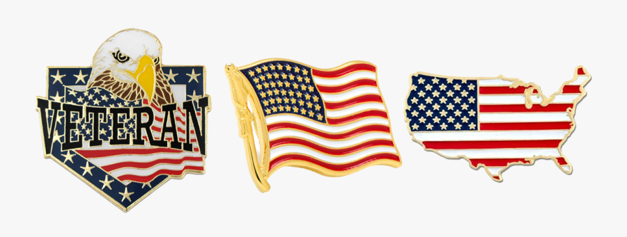 Custom Lapel Pins Landing Page Flag Pins - United States Veteran Eagle, Transparent Clipart
