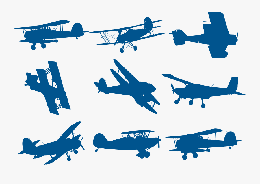Transparent Toy Plane Clipart - Biplane Silhouette, Transparent Clipart