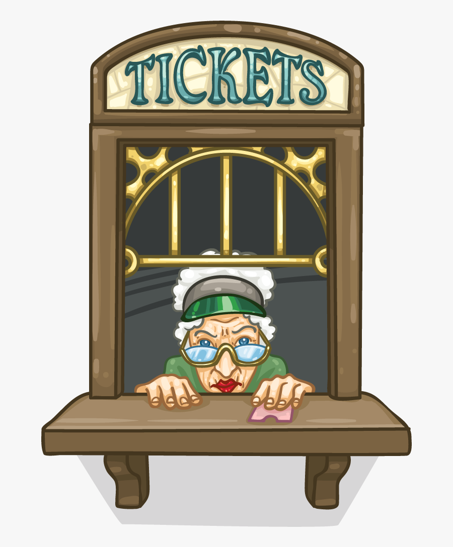 Ticket Window Cartoon, Transparent Clipart