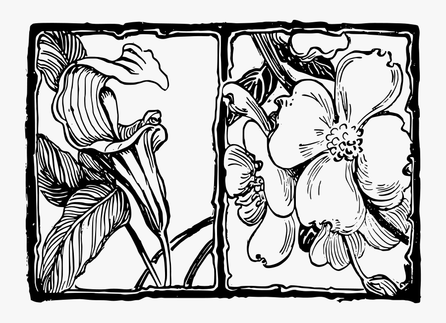 Flowers In Squares - Illustration, Transparent Clipart