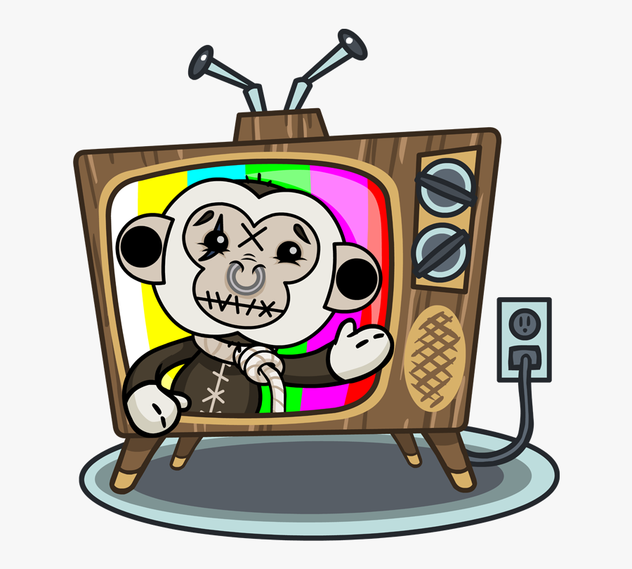 Monkey-tv - Cartoon, Transparent Clipart
