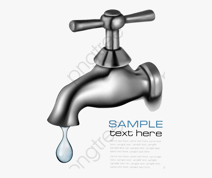 Cartoon Droplets Image Commercial - Drawing Of Water Tap, Transparent Clipart
