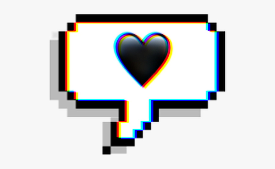 #chat #emoji #text #heart #black #glitch #effect #aesthetic - Stickers Png, Transparent Clipart