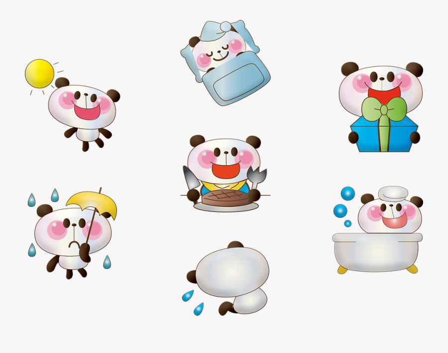 Kawaii, Panda Bear, Bathtub, Bear Sleeping, Bear Crying, Transparent Clipart