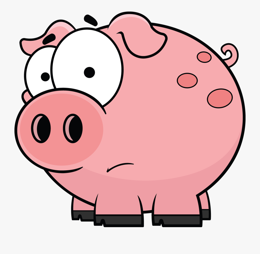 Worried Pig - Cartoon Confused Pig, Transparent Clipart