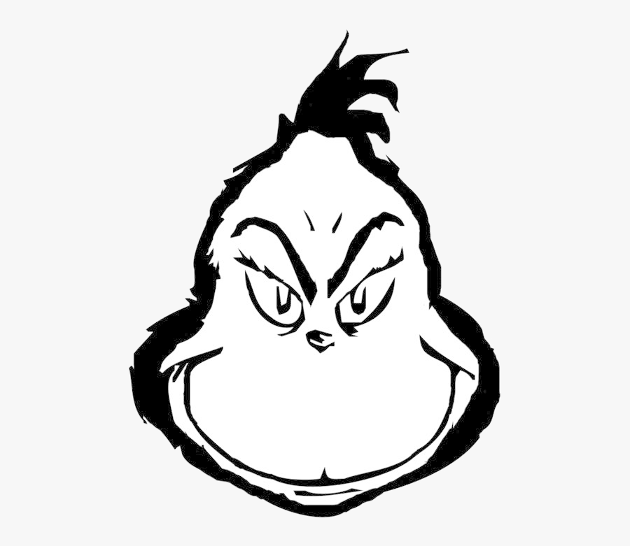 Grinch Clip Art Black And White Transparent Png - Grinch Col