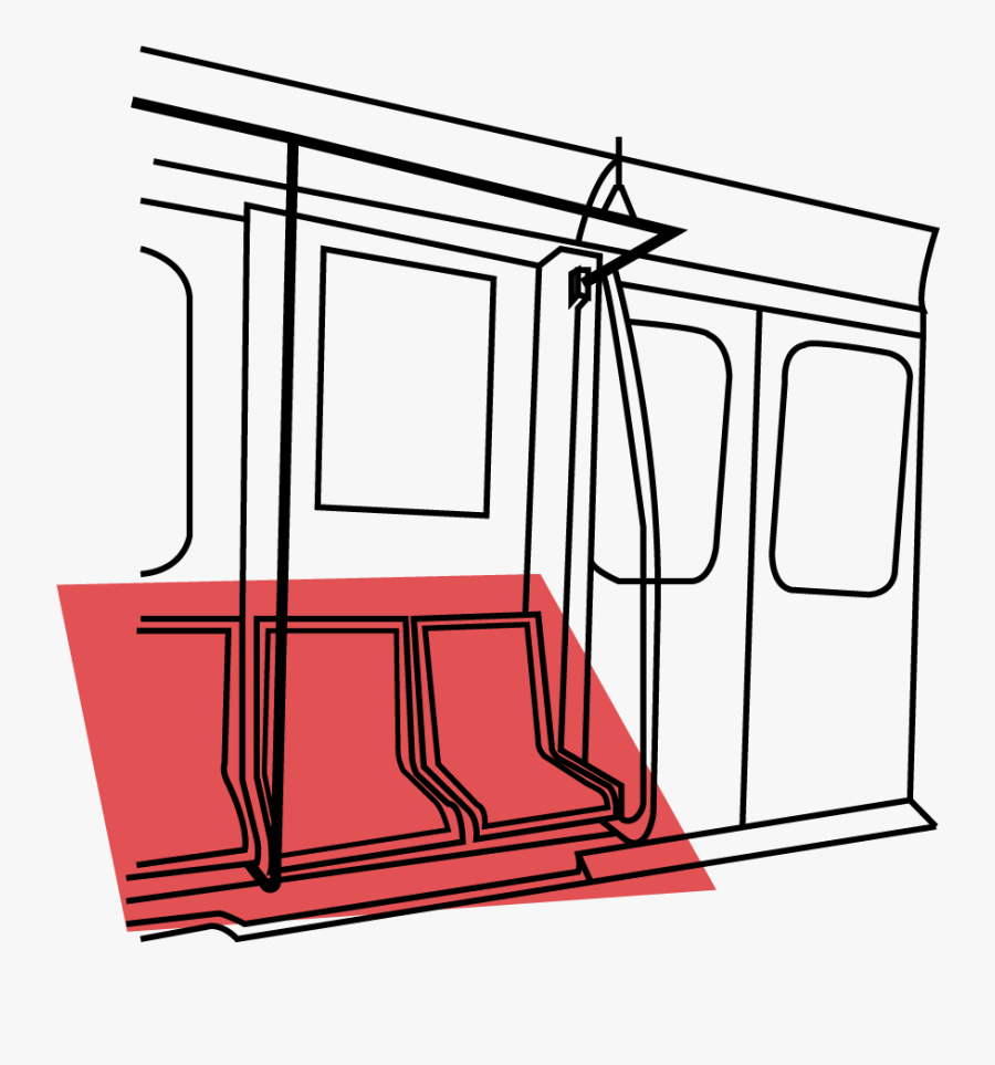 Illustration Of Ttc Subway Seats - Line Art, Transparent Clipart