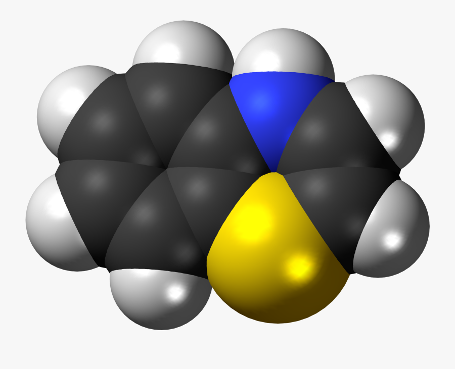 4h 1,4 Benzothiazine 3d Spacefill - Naphthalene, Transparent Clipart