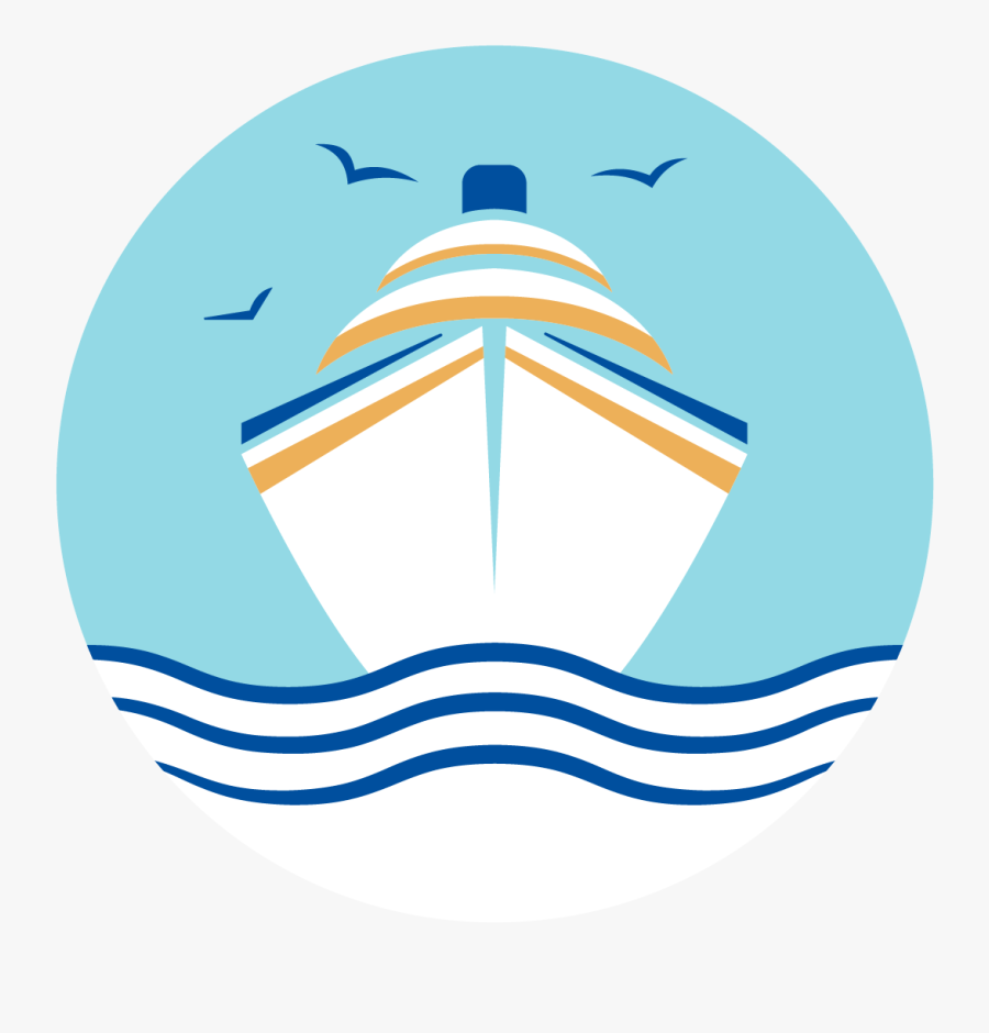 Cruise Ship In Circle Logo, Transparent Clipart