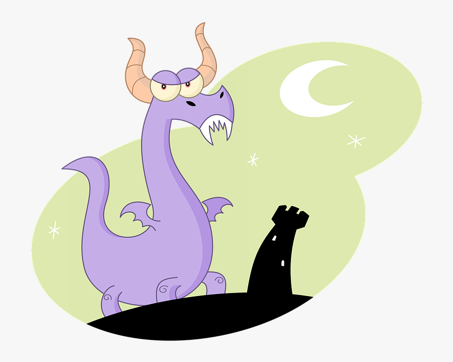 Purple Dragon, Fantastic Animal, Monster, Creature - Cartoon, Transparent Clipart