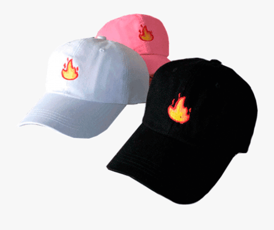 Free Png Download Fire Emoji Embroidery Baseball Cap - Gorra Emoji Del Fuego, Transparent Clipart