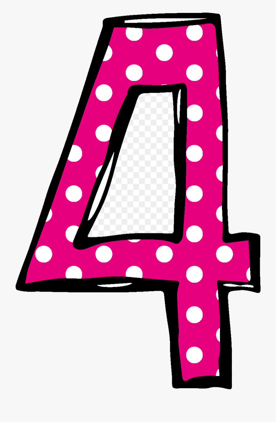 Number 1 Free Content Blog Clip Art Cliparts Numbers - Number 4 Polka Dot, Transparent Clipart