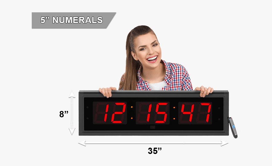 Clip Art Bigtimeclocks Large Led Other - Extra Large Digital Clock, Transparent Clipart