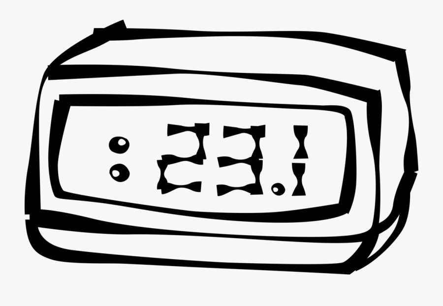 Vector Illustration Of Digital Clock Radio Awakens, Transparent Clipart