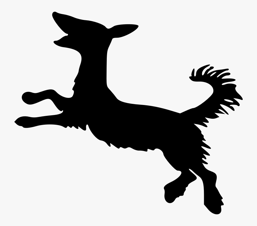 Clipart Dog Silhouette - Jumping Dog Clip Art Silhouette, Transparent Clipart