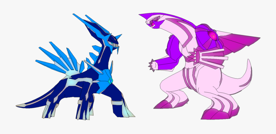 Pokemon Mercury Diamond And Neptune Pearl Mascots By - Dialga Pokemon, Transparent Clipart