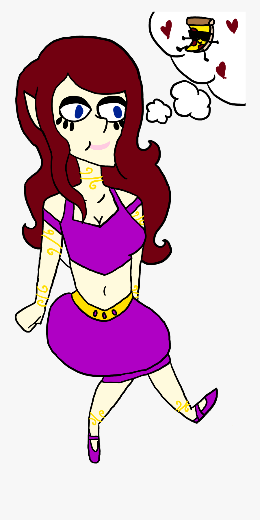 Miya Genie Loves Pizza Steve - Cartoon, Transparent Clipart