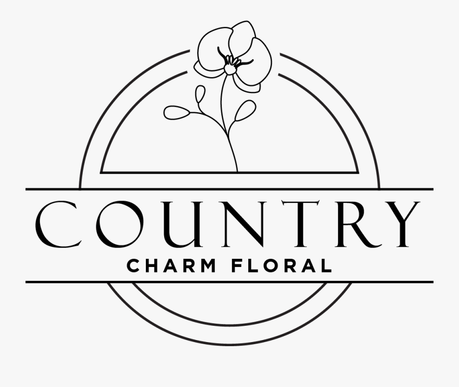 Country Charm Floral - Line Art, Transparent Clipart