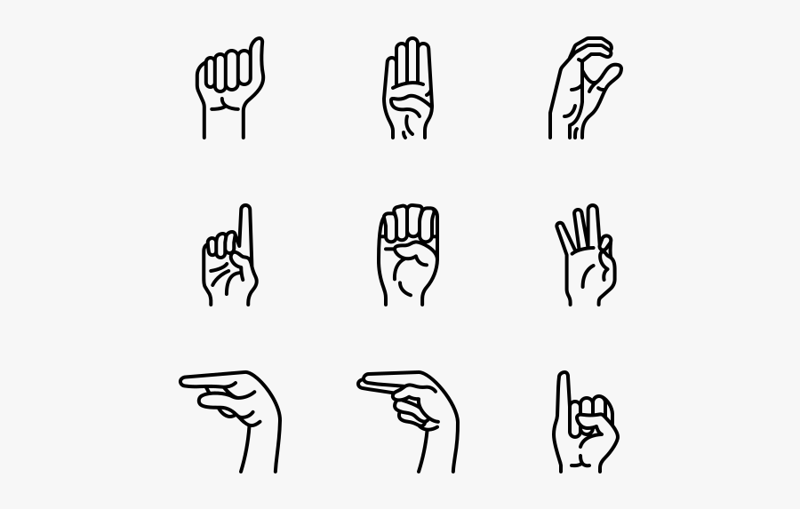 Hand Png Sign Language - Sign Language Icon Png, Transparent Clipart