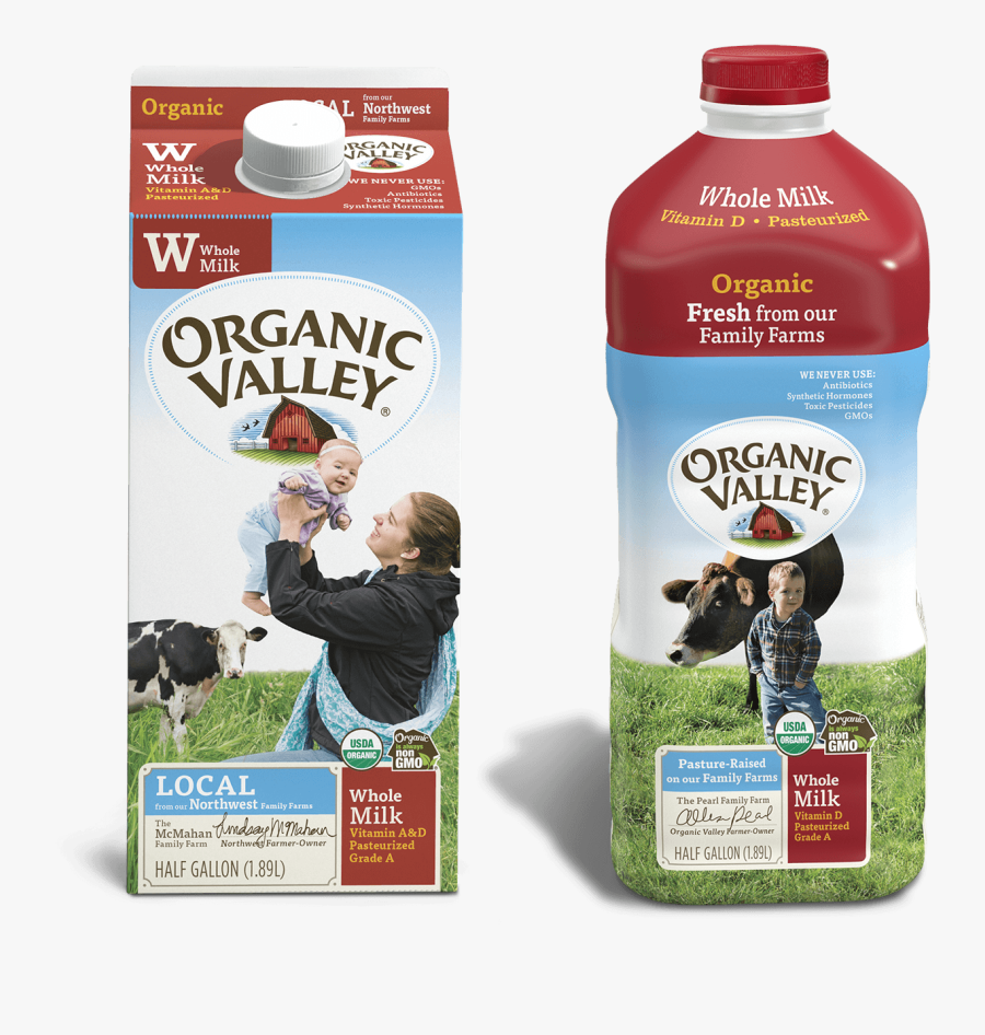 Transparent Milk Gallon Png - Organic Valley Milk Carton, Transparent Clipart