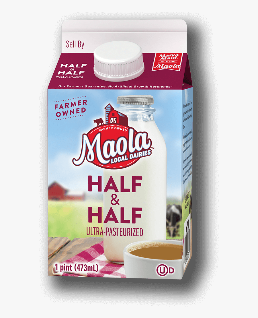 Maola Ultra Pasteurized Half And Half Pint - Skim Milk, Transparent Clipart