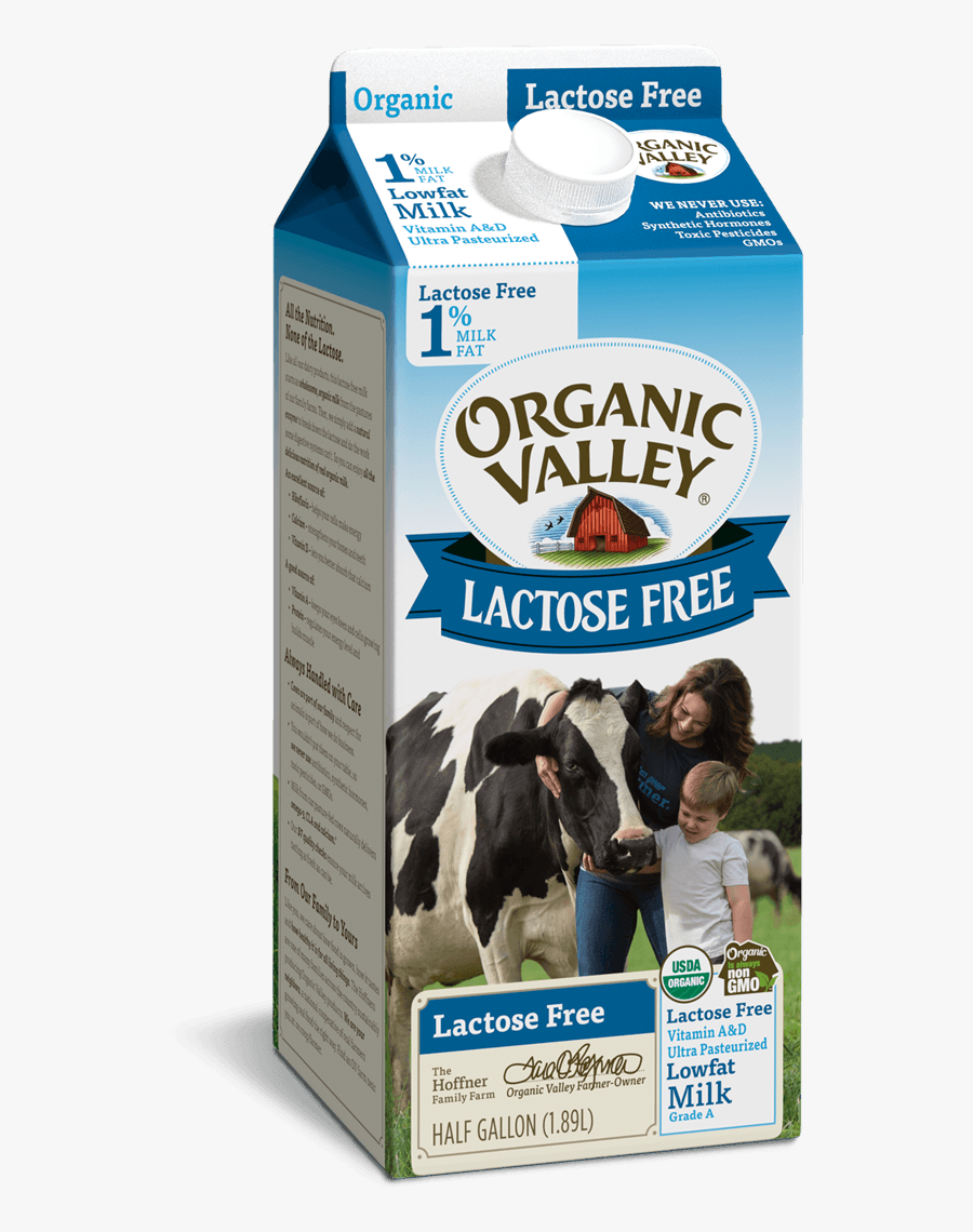 Transparent Milk Gallon Png - Organic Valley 1% Lactose Free Milk, Transparent Clipart