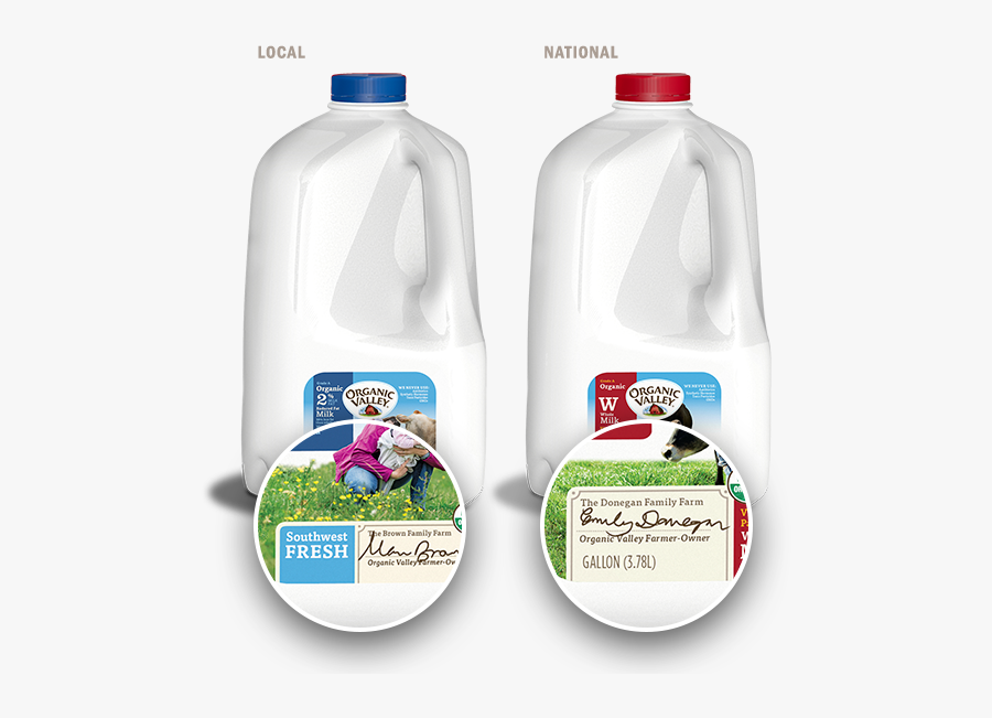 Organic Valley Local And National Milk - Plastic Bottle, Transparent Clipart
