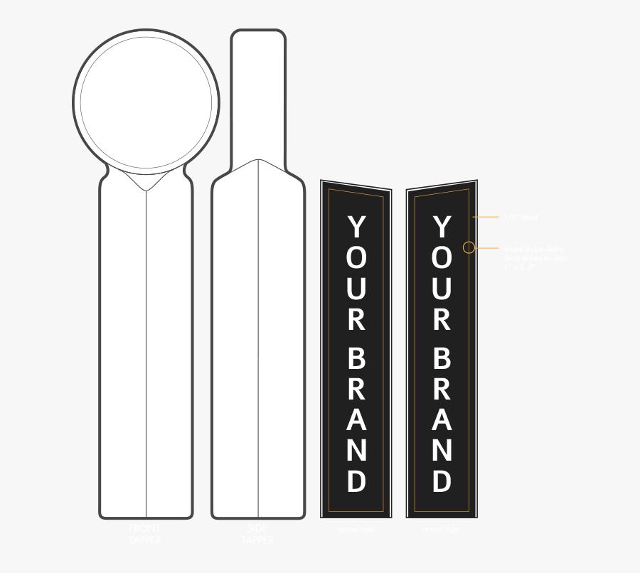 Tap Handle Decals Sizing Reference Graphic, Transparent Clipart