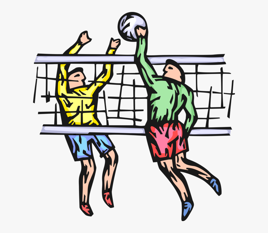 Vector Illustration Of Sport Of Beach Volleyball Players, Transparent Clipart