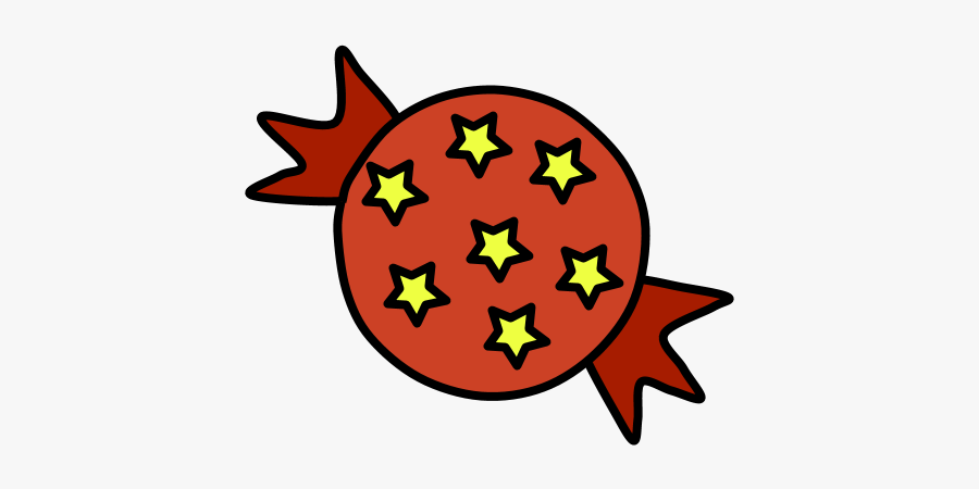 Hard Candy, Star Wrapper, Red, Transparent Clipart