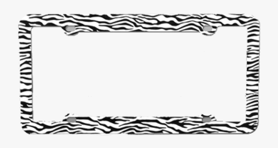 Zebra White And Black Plastic Frame - Chain License Plate Frame, Transparent Clipart