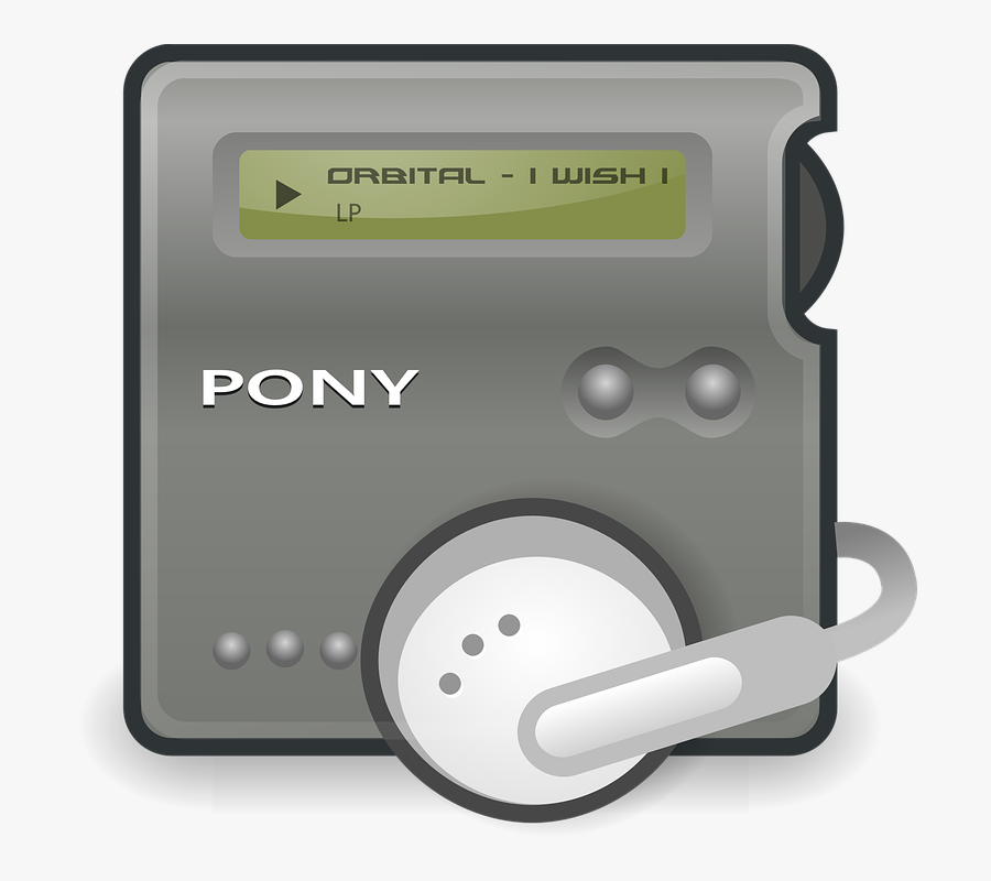 Multimedia Buttons Clip Art - Portable Floppy Disk Music Player, Transparent Clipart