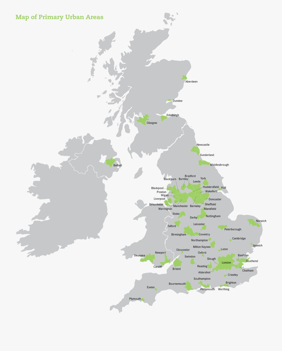 Uk Urban Areas Map, Transparent Clipart