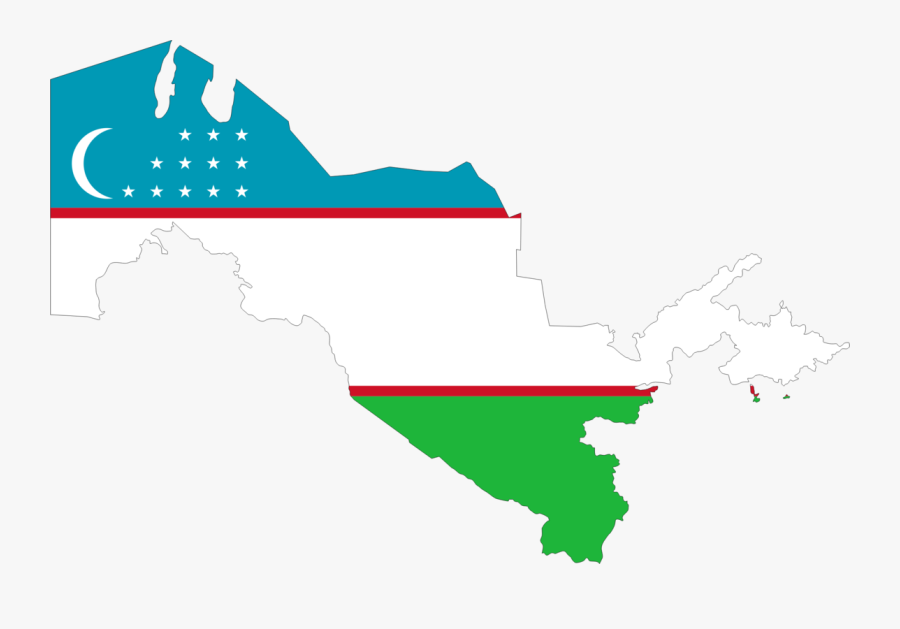 Transparent Apartment For Rent Clipart - Uzbekistan Flag Map, Transparent Clipart
