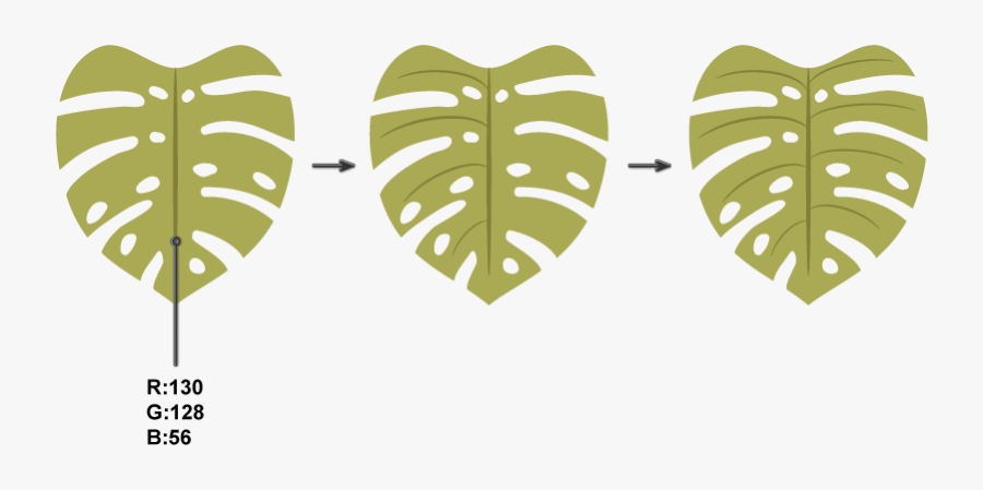 How To Create A Monstera Leaf Pattern In Adobe Illustrator - Lá Trầu Bà Vector, Transparent Clipart