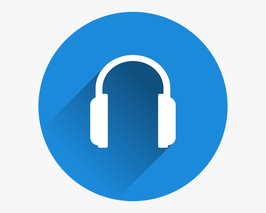 Transparent Mp3 Clipart - Blue Headphone Icon Png, Transparent Clipart