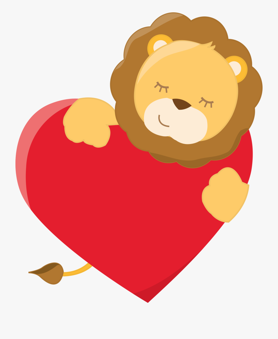 Cartoon Lion With Heart, Transparent Clipart